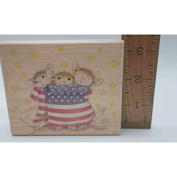 House Mouse stamp Patriotic Wrap Amanda Maxwell Mudpie July 4th Flag HMKR1005 - Picture 2 of 6